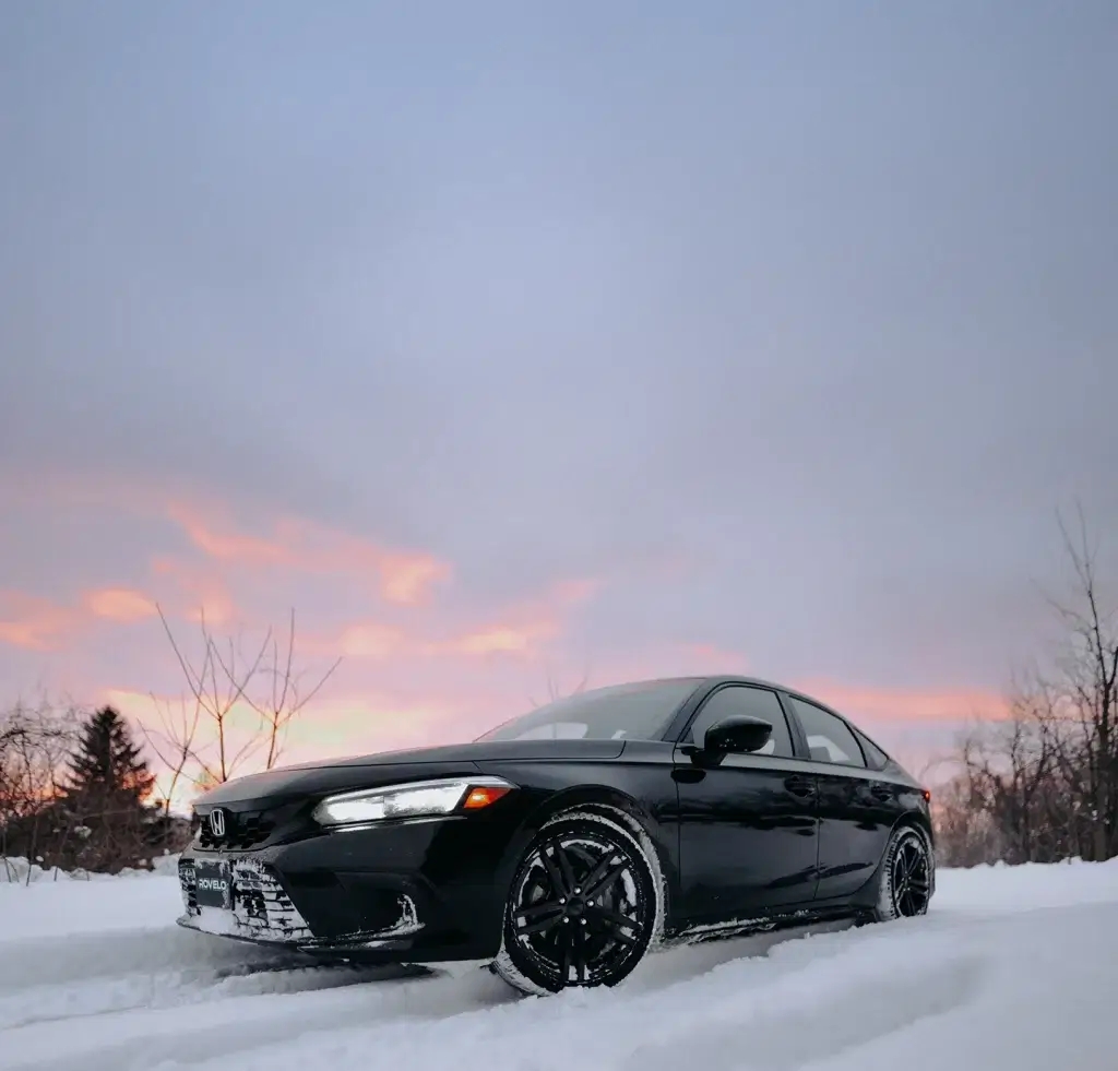 Car driving in winter